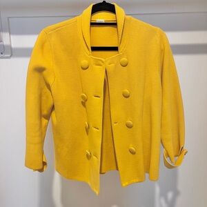Vintage J.Crew Mustard Double-Breasted Knit Jacket